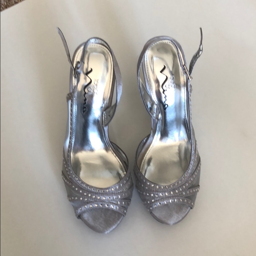 💎Silver high heels with diamonds💎